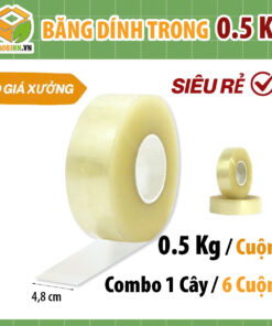 Băng Dính Trong 0.5Kg – Bản 4.8cm Siêu Dính | Giá Tốt Tại Hà Nội