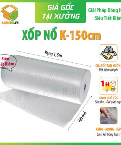 Xốp Nổ Gói Hàng - Cuộn 1,5mx100m - Bóng Khí Chống Sốc Hàng Loại 1 Giá Tốt Tại Hà Nội